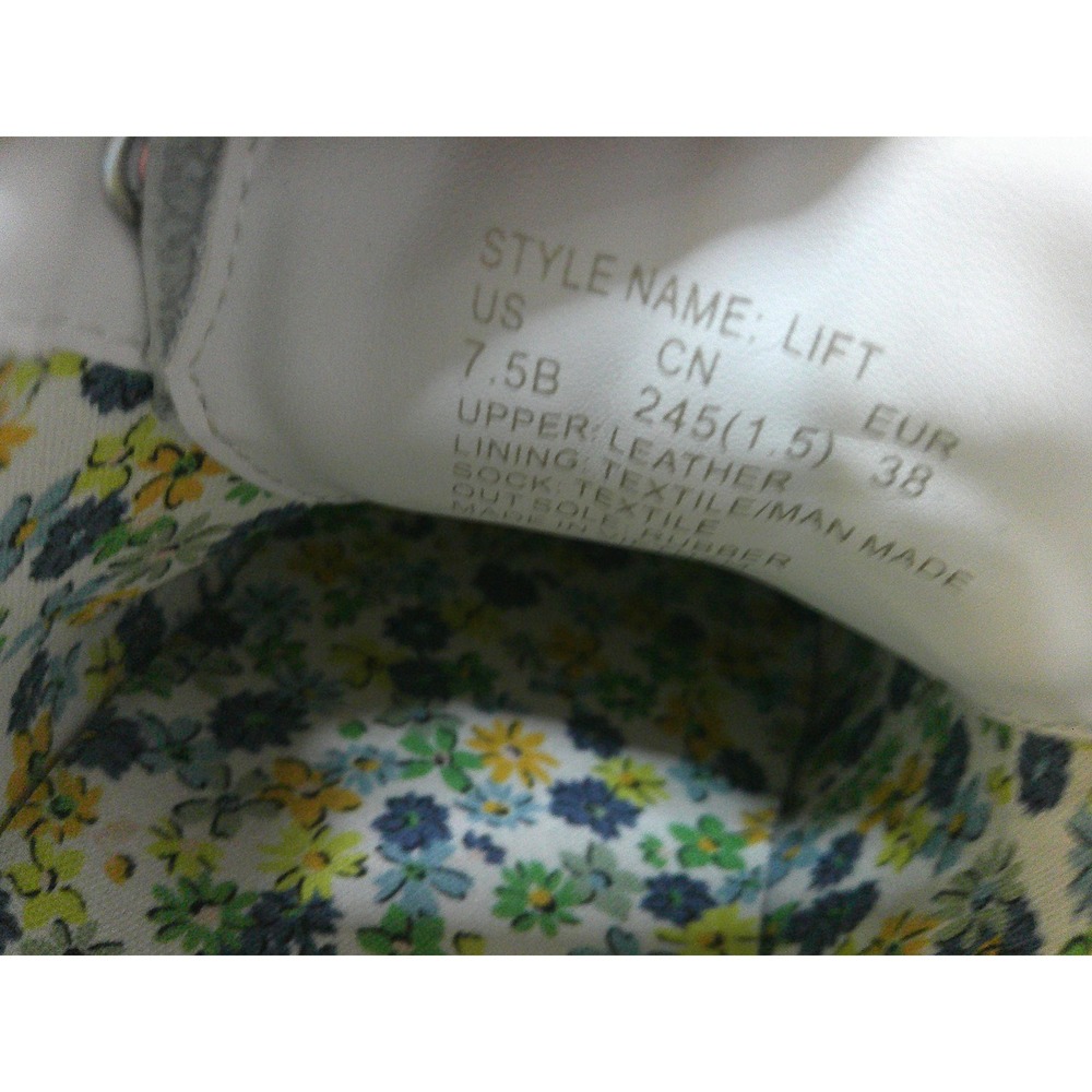 Kate Spade Lift Sneakers Womens 7.5 White Green Leather Floral Excellent K6254 - Picture 7 of 13